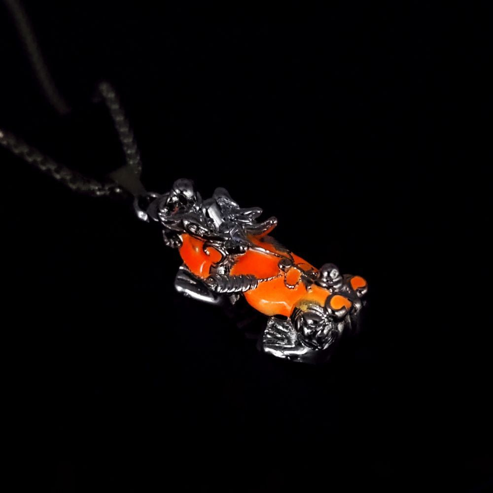 Wholesale Men' s Luminous Necklaces Luminous Auspicious Cloud Alloy Pendant