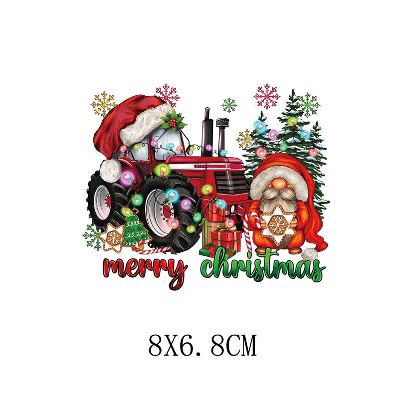 Wholesale Green cartoon Christmas heat transfer pattern   UV DTF Ready to Press Transfers Wraps
