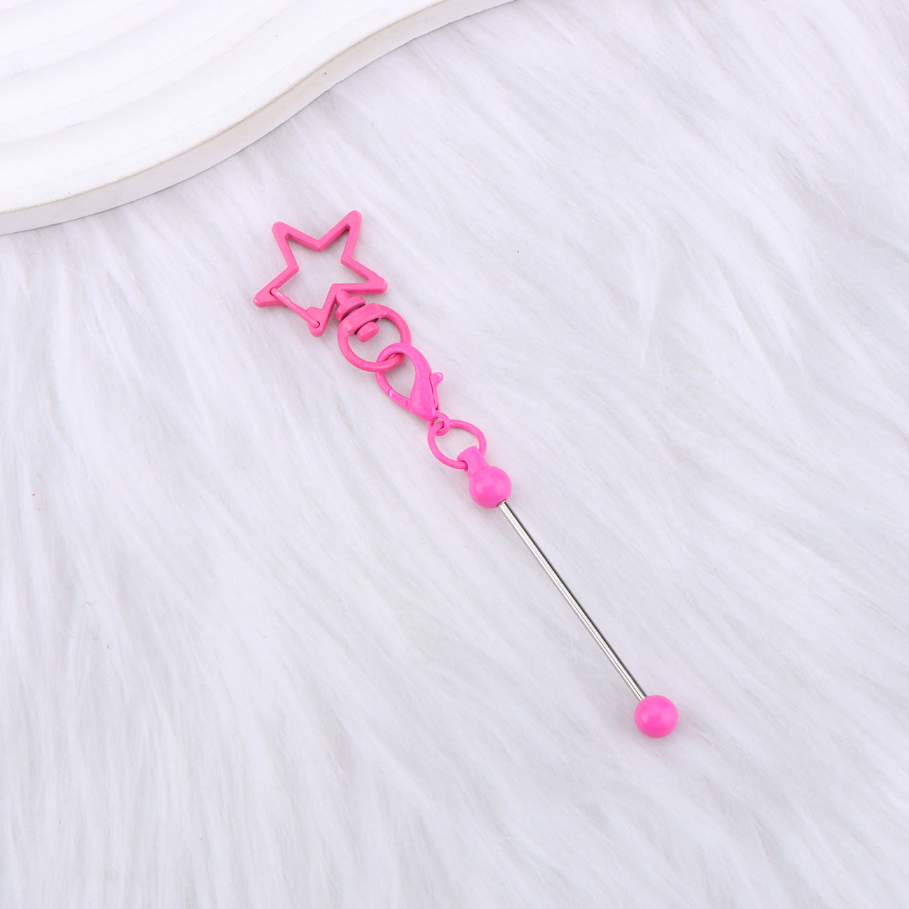 Wholesale  DIY Beaded Five-Pointed Star Keychain Metal Beaded Keychain