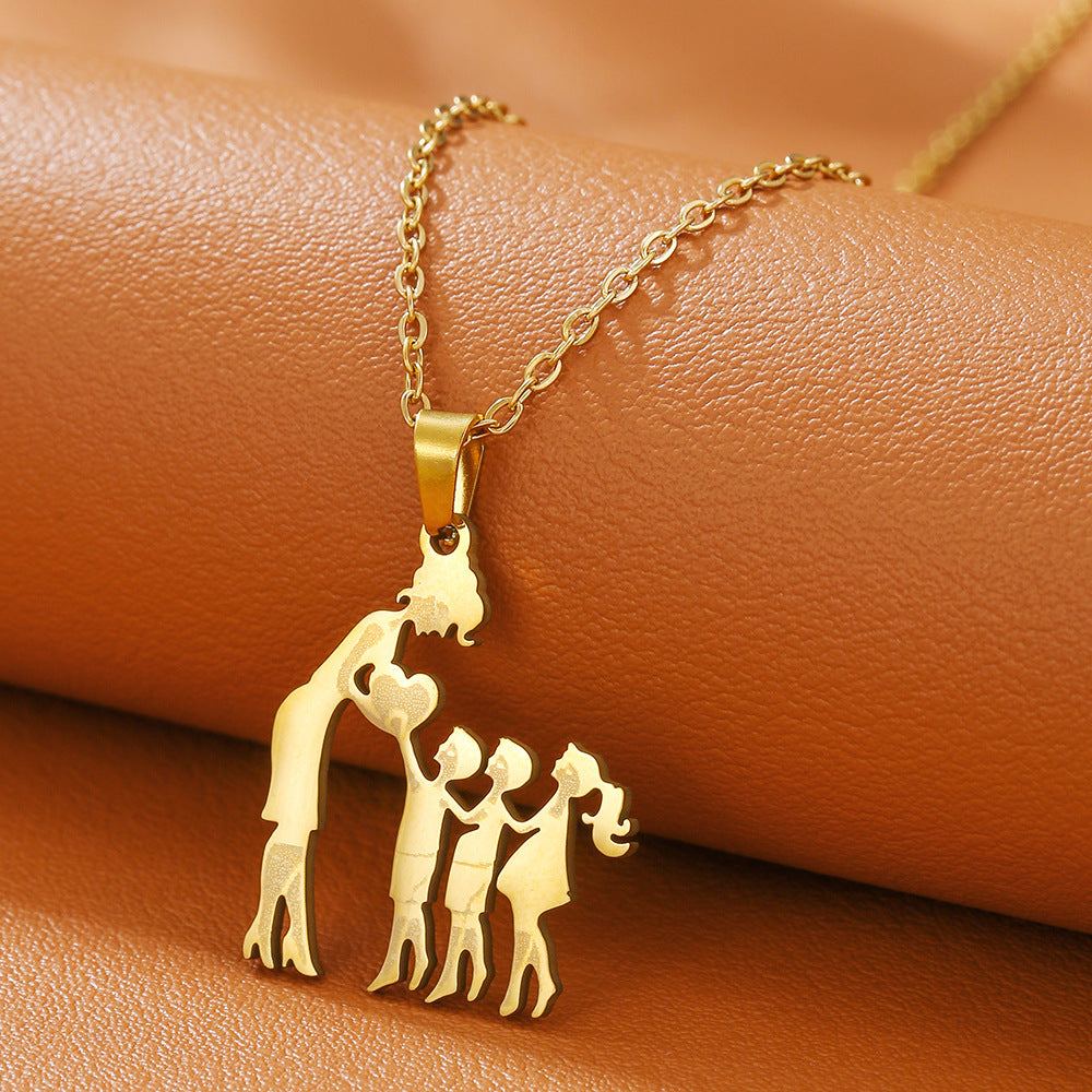 Wholesale Mother' s Day Necklace Mother' s Son Daughter Love Pendant Parent-Child Gift Jewelry