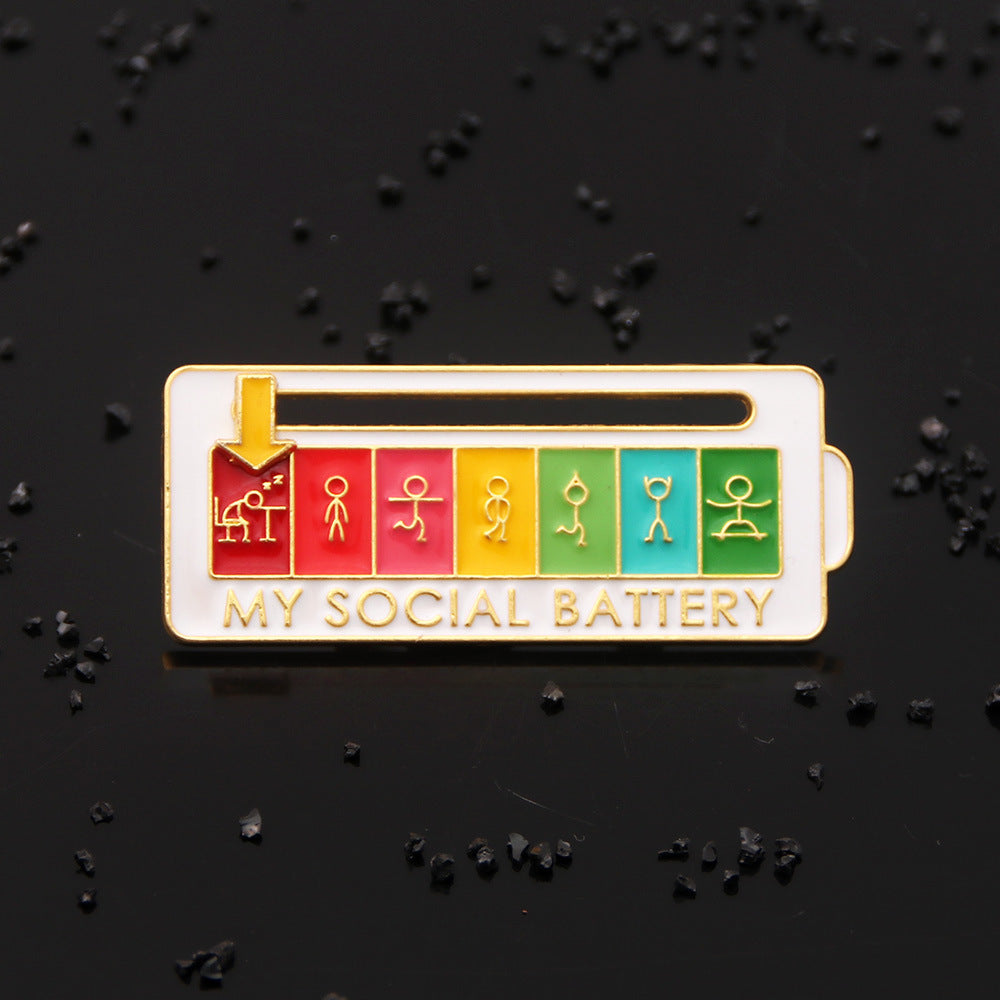Wholesale Mood Expression Battery Power Creative Brooch