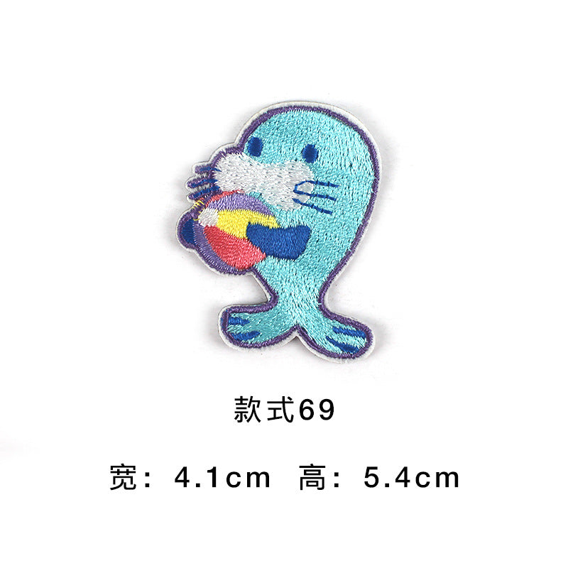 Wholesale Cute Cartoon Embroidered Cloth Patches Self Adhesive Badges For Coat Decoration DIY Craft Supply Gift