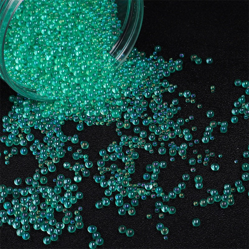 Wholesale 30g Non Porous Transparent Iridescent Glass Rice Beads