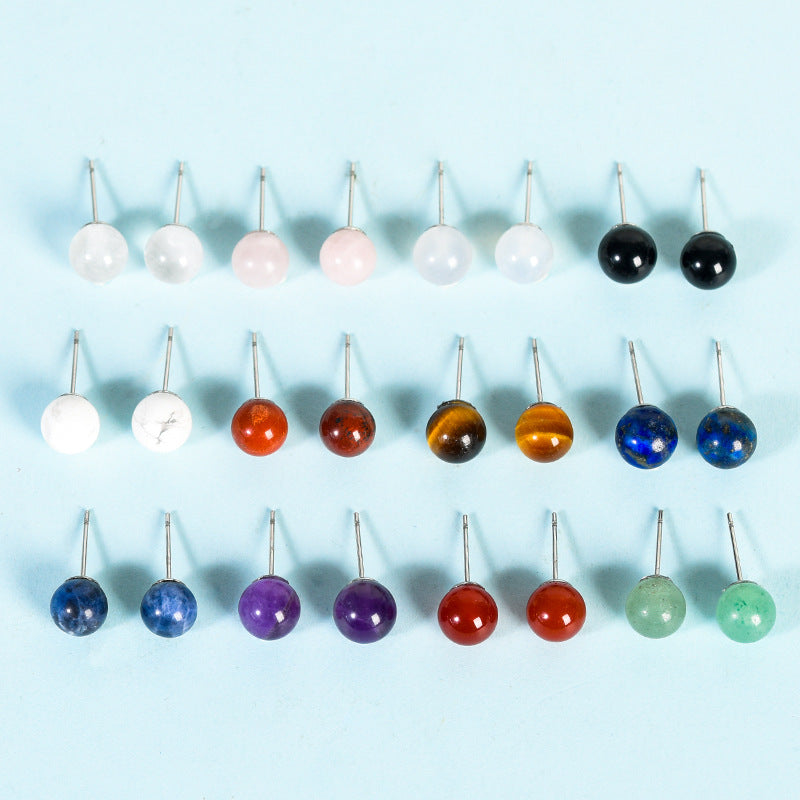 Wholesale Natural Crystal Raw Stone Crystal Earrings Stud Earrings