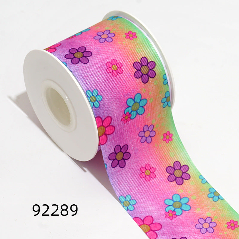 Wholesale 50Y thermal transfer ribbon cartoon printing ribbon printing ribbon thermal transfer ribbon flower diy ribbon roll
