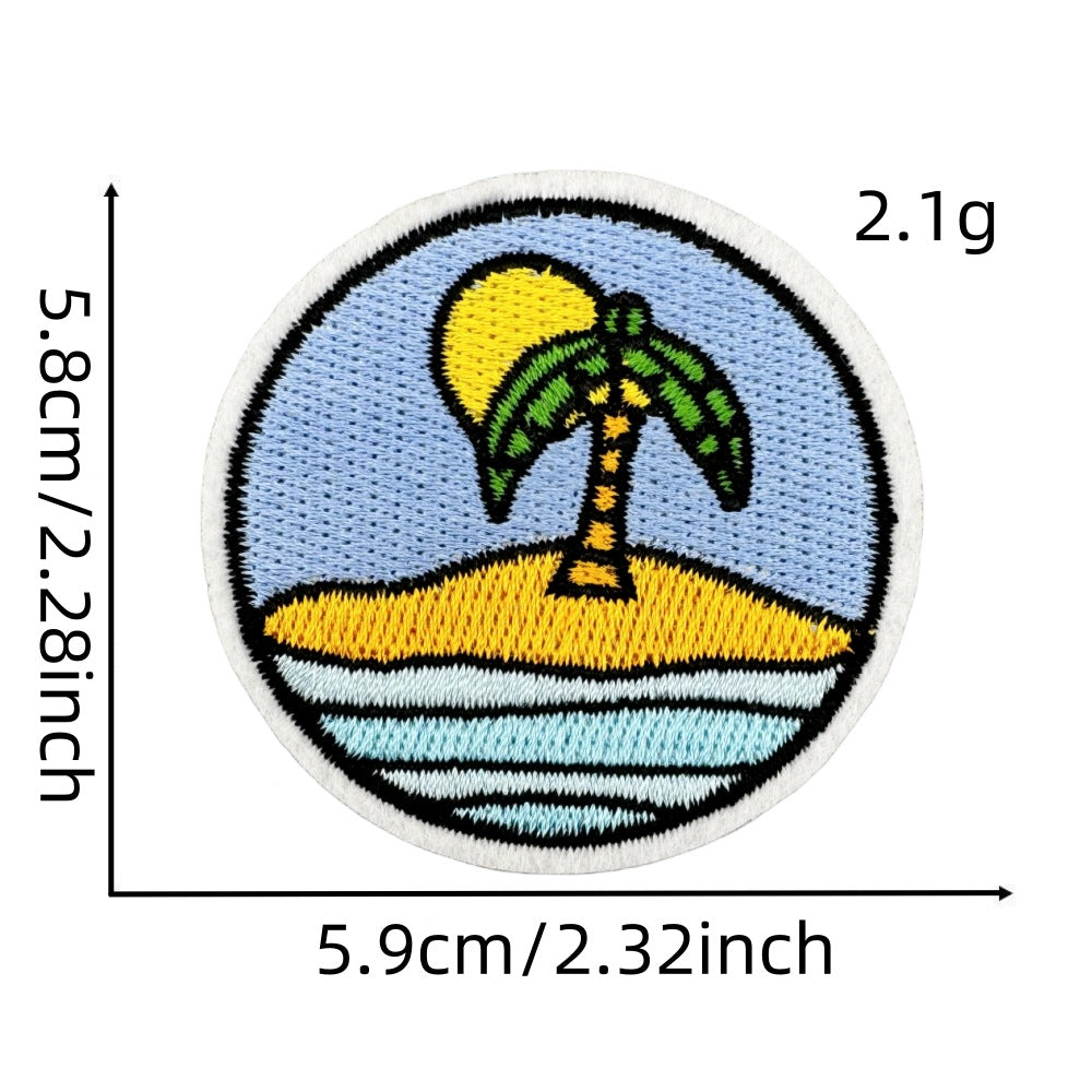 Wholesale Embroidered Patch With Landscape Adventure Design For Outdoor Travel Camping Clothing Decorative Accent
