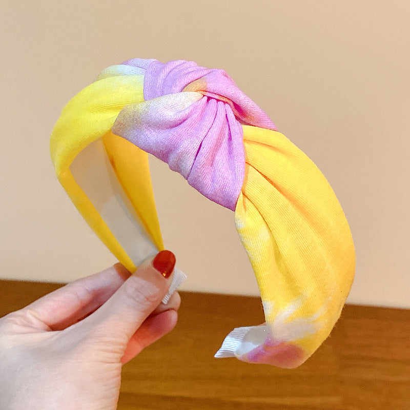Wholesale Tie Dye Wide Edge Pressed Polyester Headband
