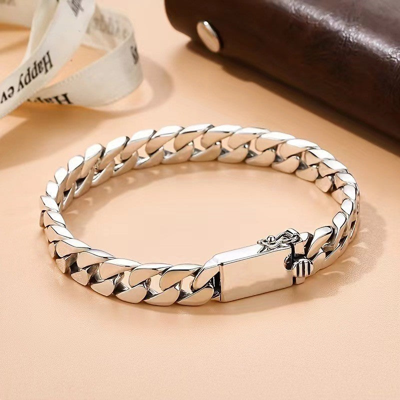 Wholesale Retro Simple Punk Men's Braided Cuban Pin Bracelet