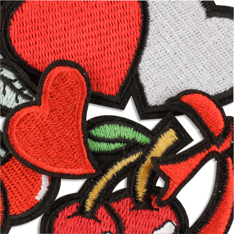 Wholesale Computer embroidery heart patch accessories embroidery cloth patch
