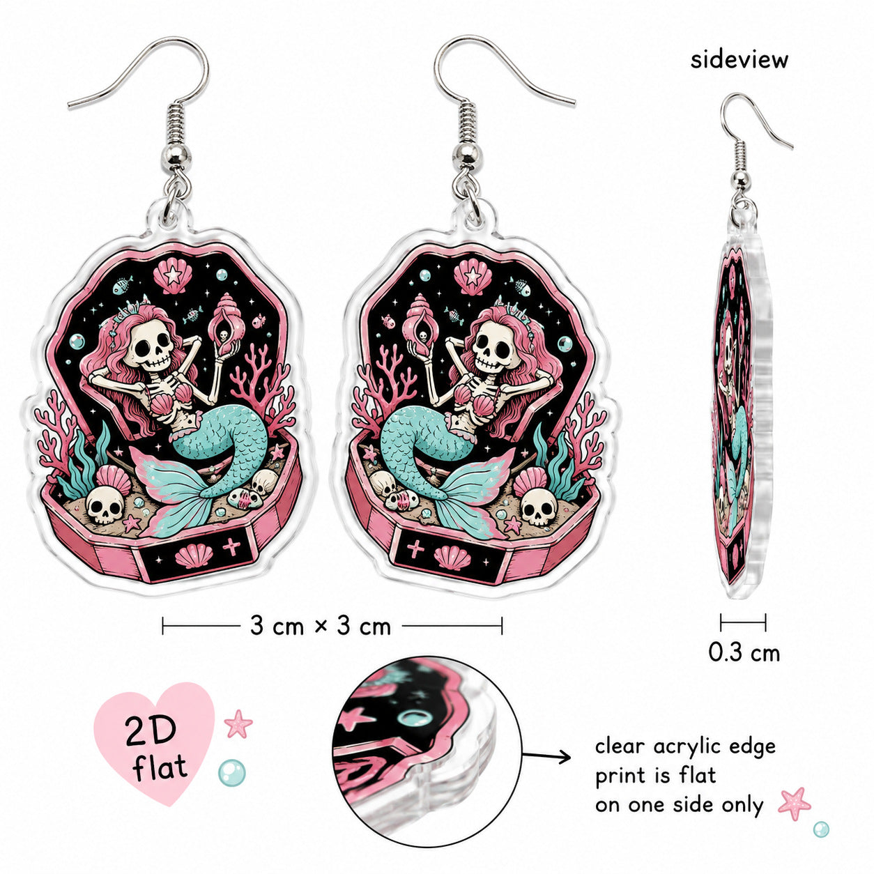 Wholesale 2D Acrylic  Cartoon Dessert Cake Earrings Sweet Cool Style Fashion Jewelry Accessory Gift Boutique Resale