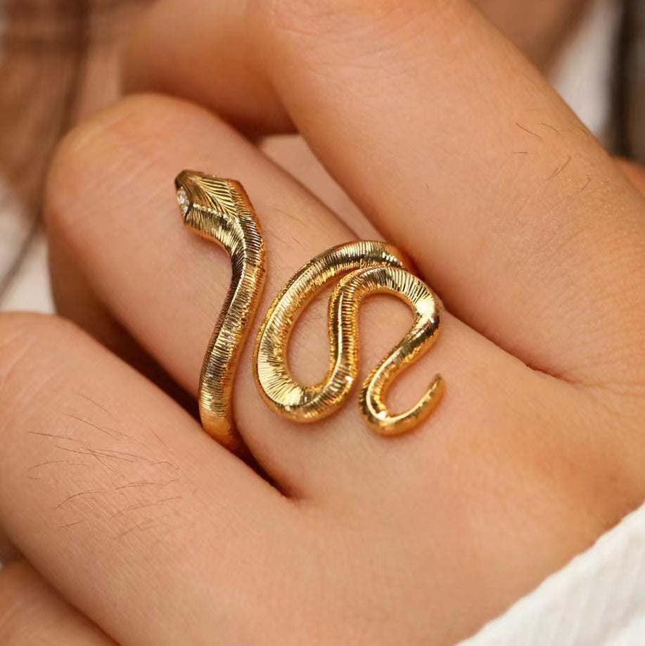 Wholesale Gold Plated Wrap Snake Vintage Open Adjustable Ring