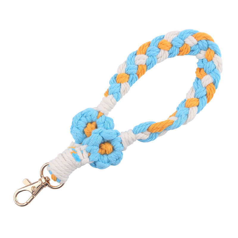 Wholesale Creative DIY Cotton Cotton Manual Weaving Flower Sneeper Keychain