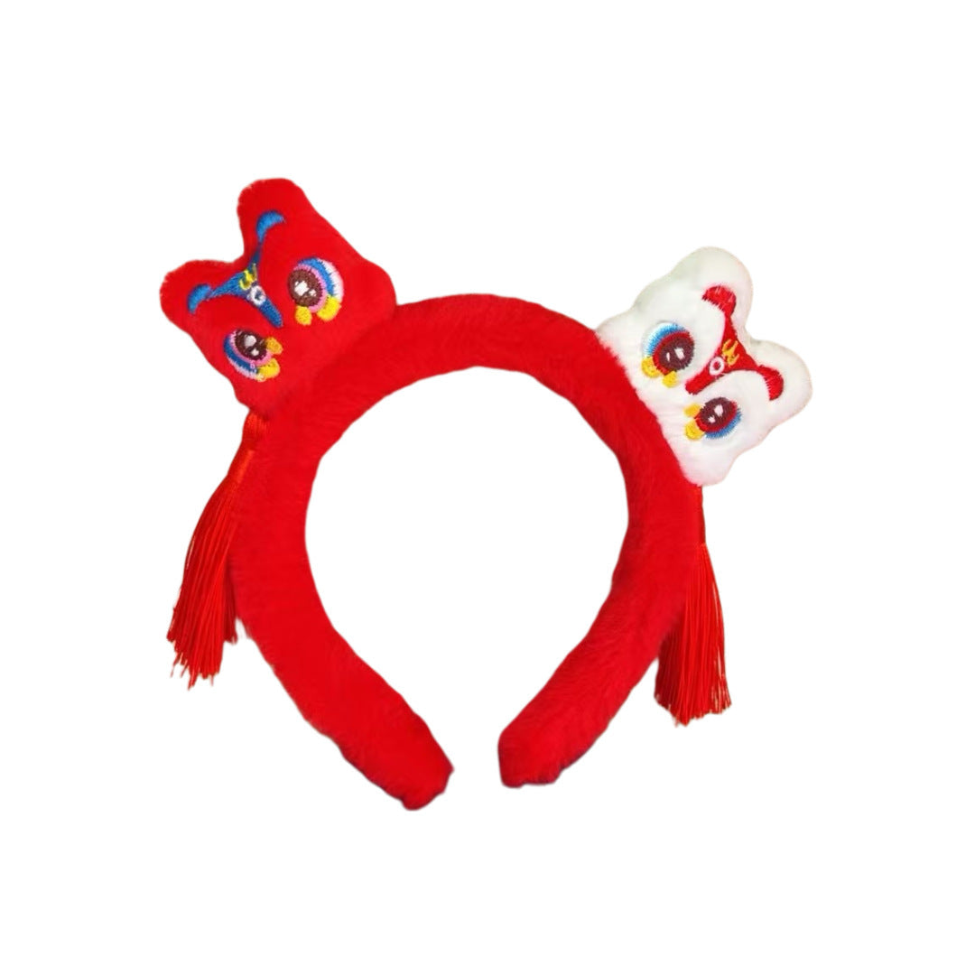 Wholesale Year of the Snake Headband  Cute Funny Plush Wash Hair Cards Small Snake Zodiac Headwear Children's Spring Festival