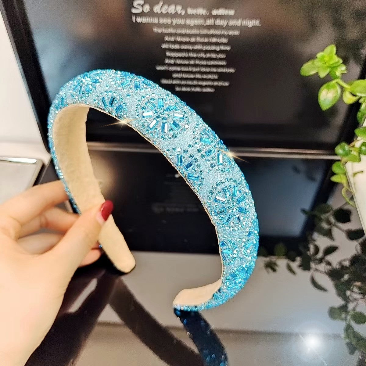 Wholesale Heavy Industries Shining Crystal High Headtop Light Luxury Fashion Versatile High End Headband