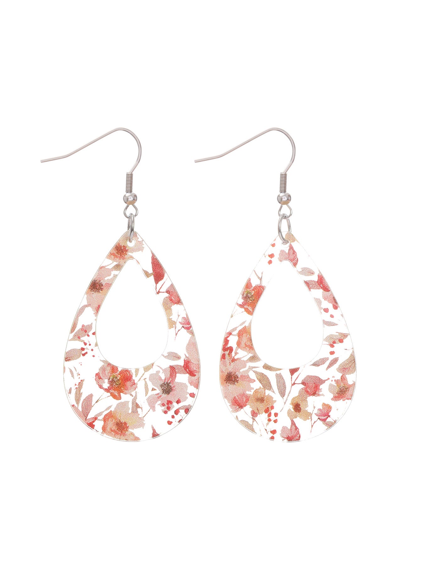 Wholesale Butterfly print acrylic and wood panel earrings