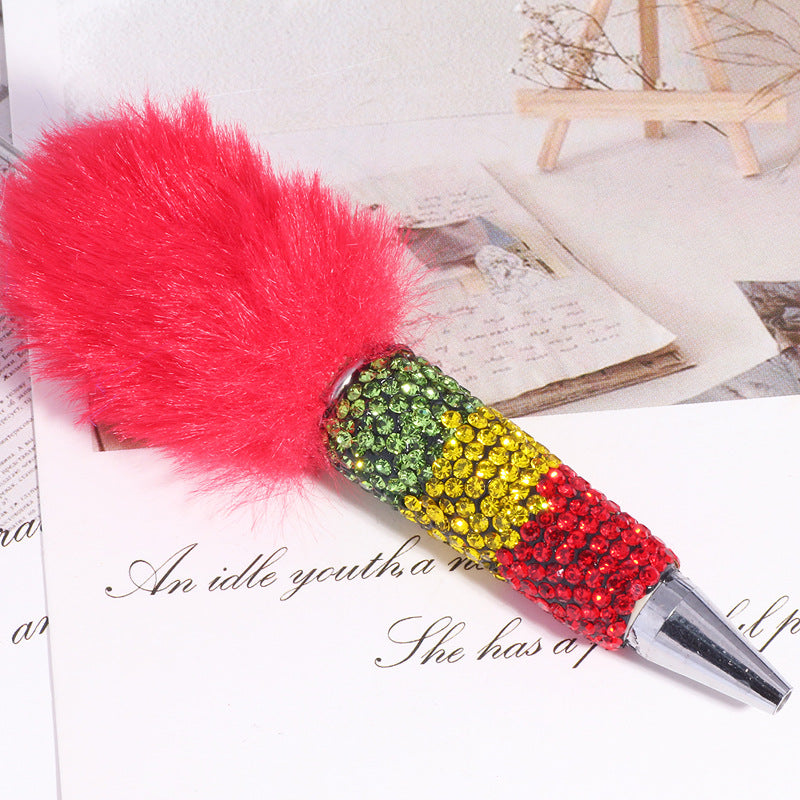 Wholesale 5pcs Multi colored plush rainbow beadable pens
