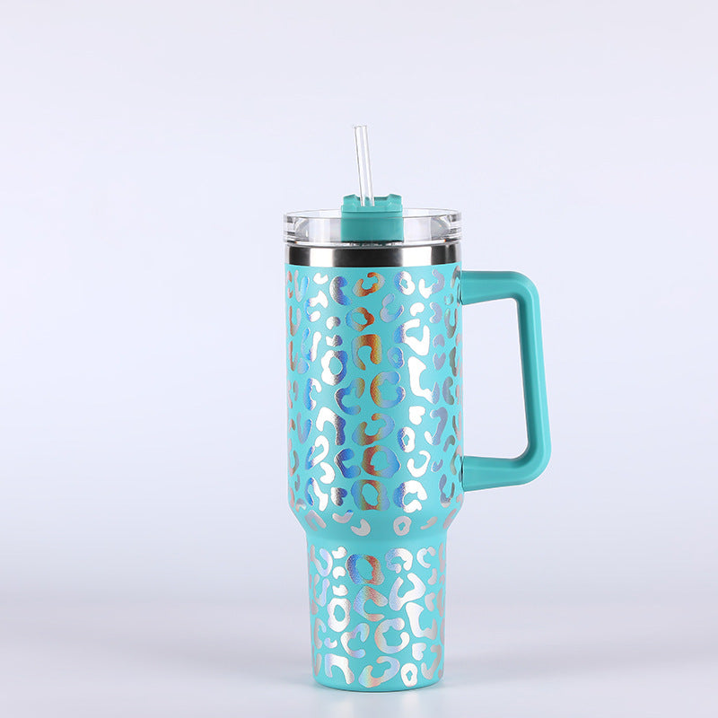 Wholesale Tumbler Ice Bullies Cup  Leopard Print Thermos Cup Straw Cup 40OZ Car Cup Ice Cup