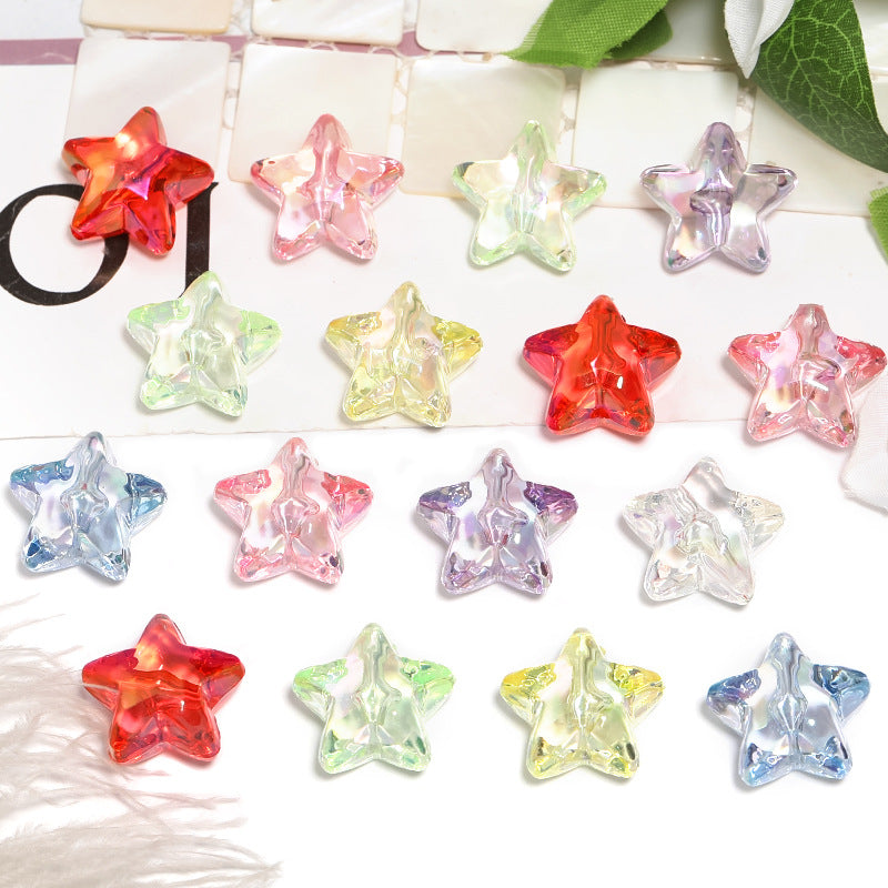 Wholesale  Random 100pcs/pack Colorful Star-Shaped Beads  Acrylic Beads