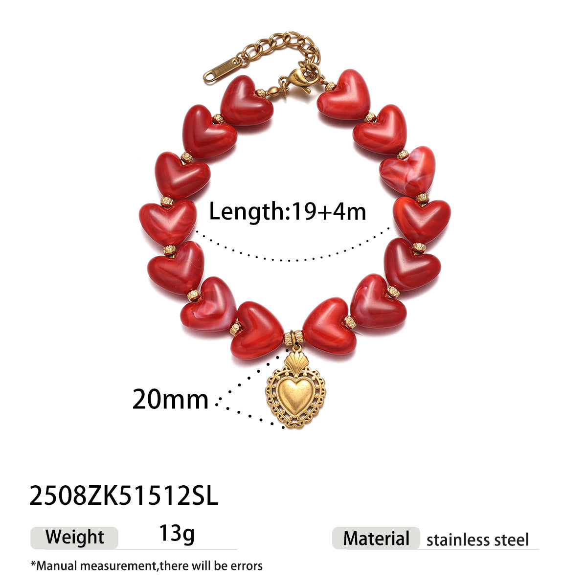 Wholesale Stainless Steel Heart Beaded Necklace Collarbone Chain