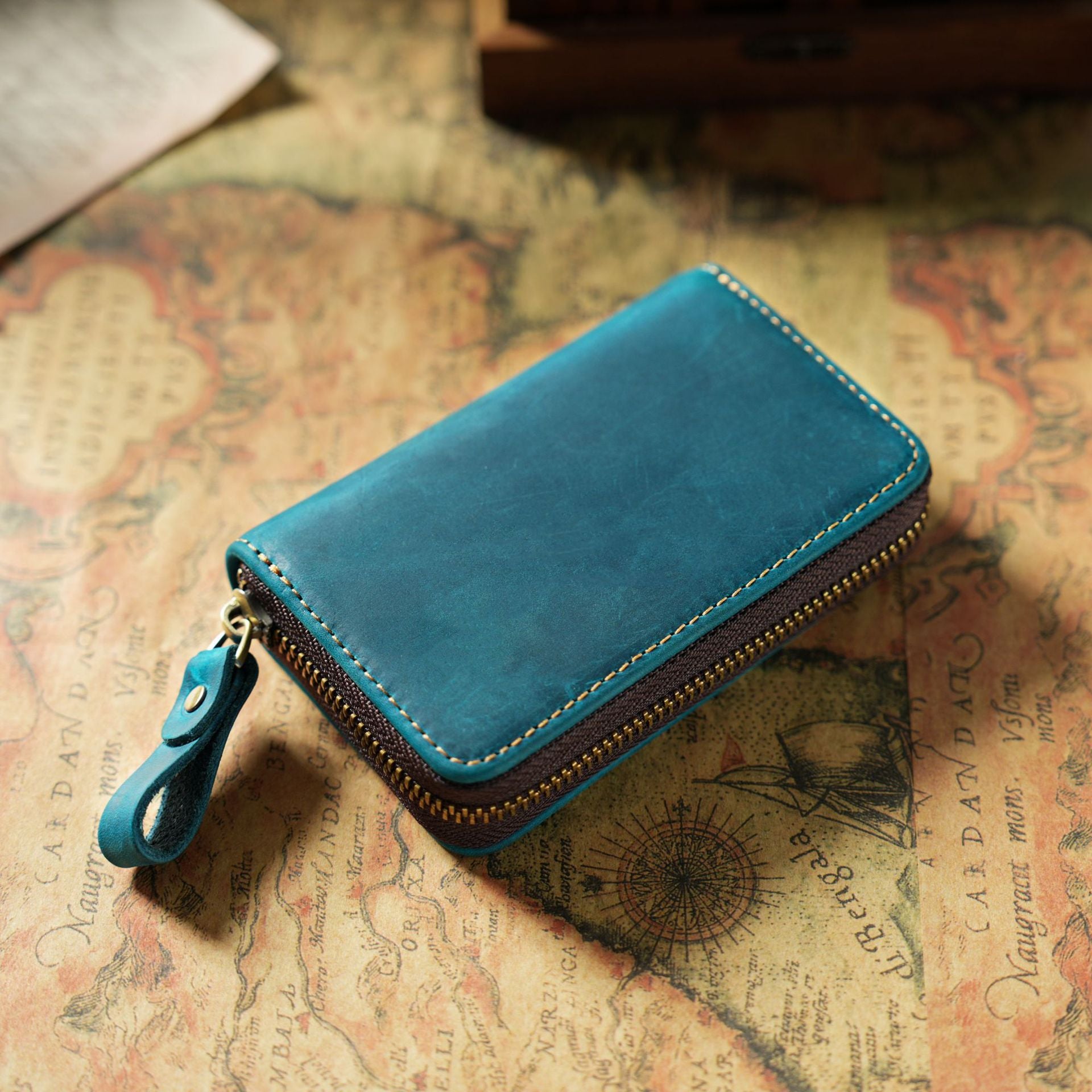 Wholesale Crazy Horse Leather Zipper First Layer Cowhide Wallet