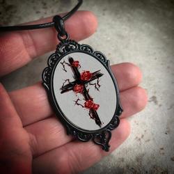 Wholesale Vintage Gothic style bat castle crow cross blood black cat church cemetery vampire vintage necklace