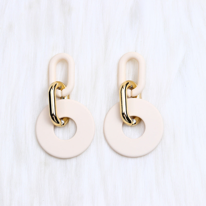 Wholesale Round Hollow Spray Painted Acrylic Earrings
