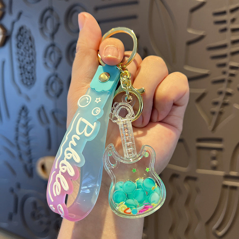 Wholesale Oiled Fruit Guitar Cartoon Keychain