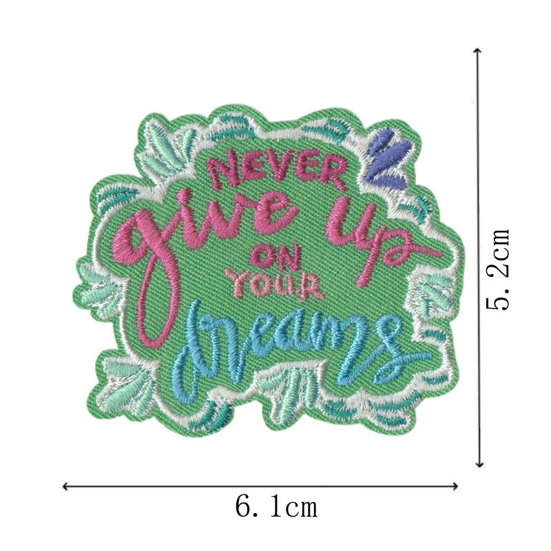 Wholesale Embroidered Inspirational Quote Patches Set 22 Pieces Star Motif Iron On Decorative Fashion Accessory For Coats Gift