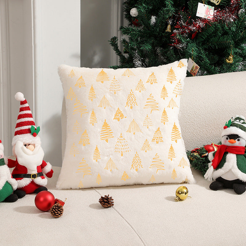 Wholesale Christmas tree gold-stamped double-sided pillowcase