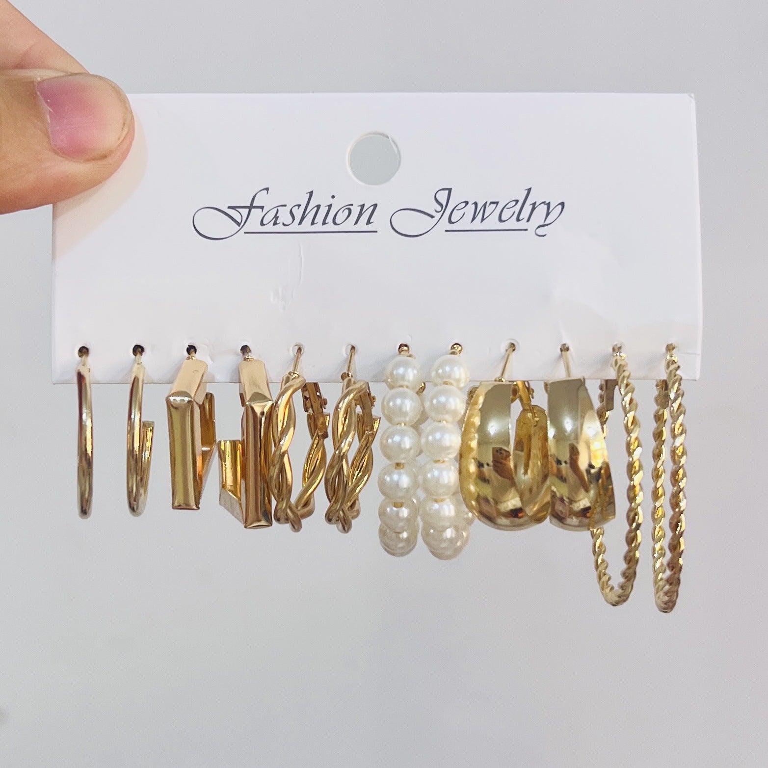 Wholesale Metal C Shape Acrylic Earrings Set