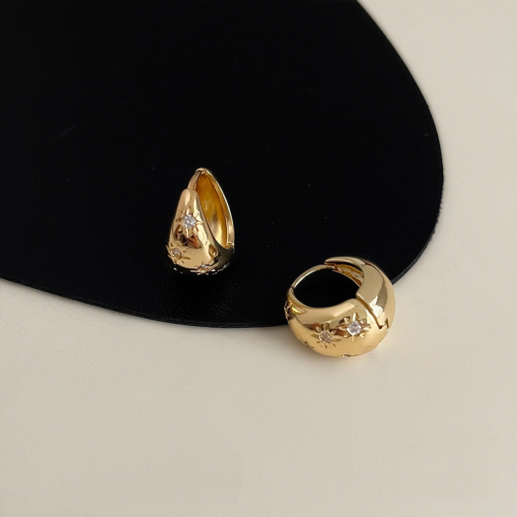 Wholesale Retro geometric metallic irregular earrings