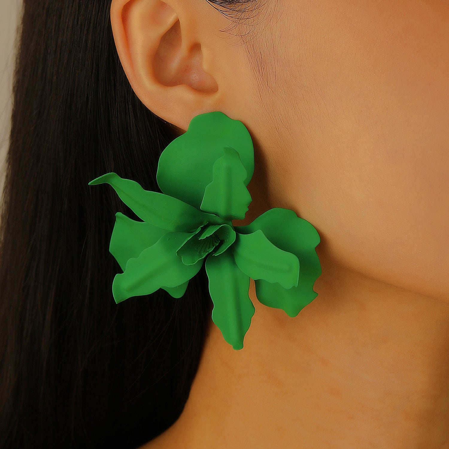 Wholesale Oversized Geometric Pleated Flower Earrings Party Wear Summer Vacation Chic Fashion Accessory Boutique Resale