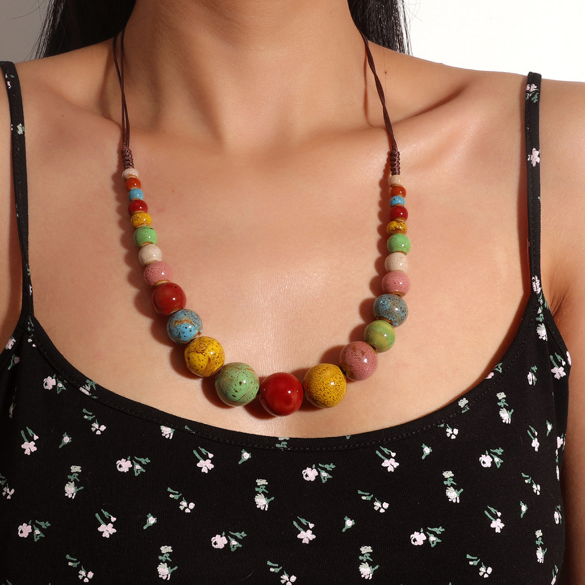 Wholesale Ceramic Gravel Colored Necklaces
