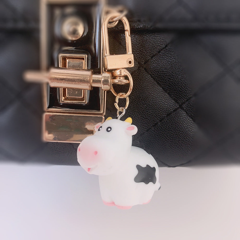 Resina al por mayor llavero de vaca linda