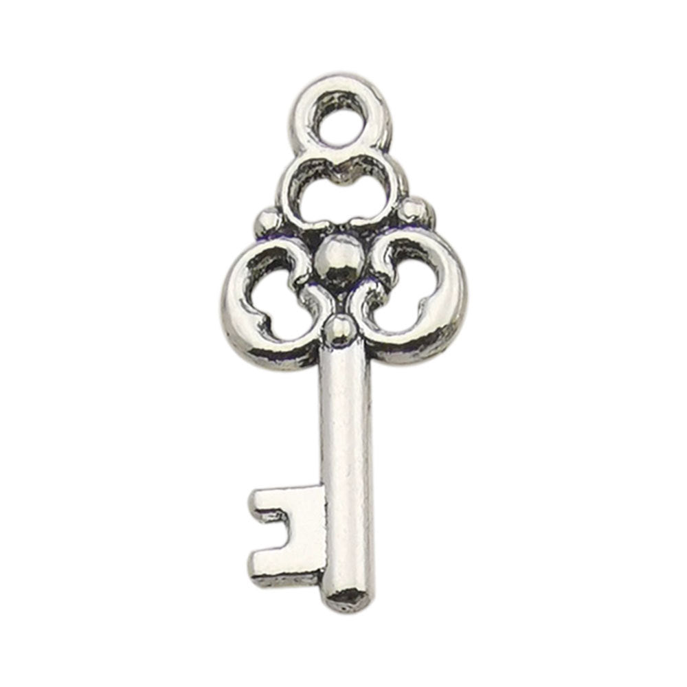 Wholesale DIY Love Handmade Vintage Silver Small Key Necklace Pendant Accessories