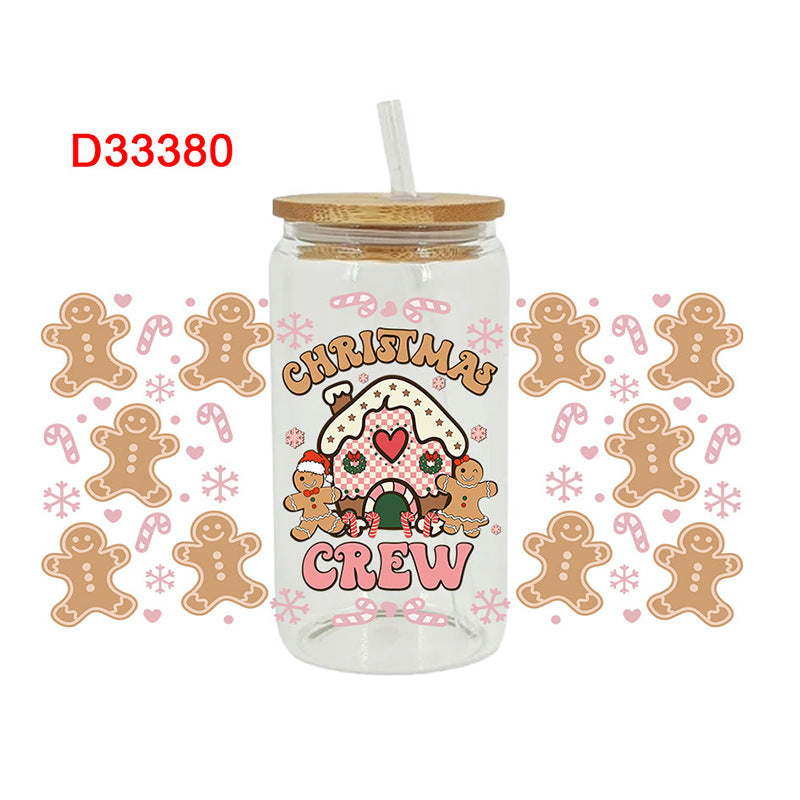 Wholesale Christmas trees of various colors 16oz Cup UV DTF Wraps