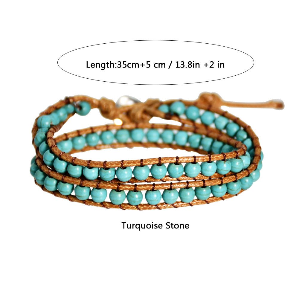 Wholesale Tem Explosive Natural Stone Hand-woven Bracelet