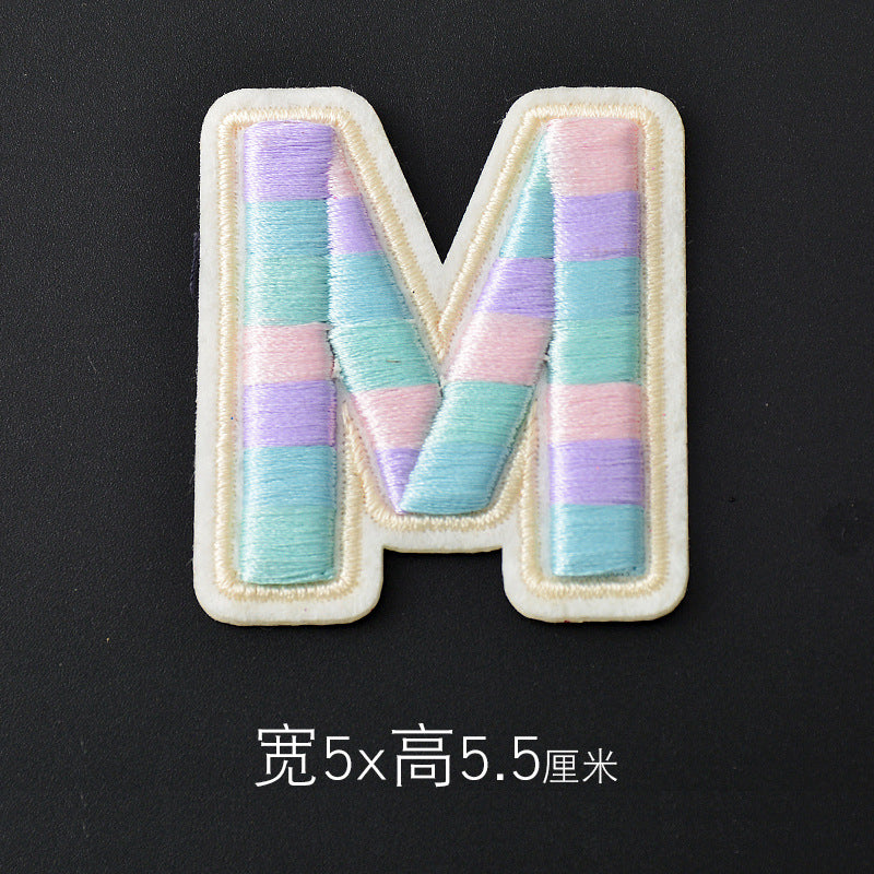Wholesale Polyester 3D Embroidered Letter Patches Rainbow Self Adhesive DIY Fabric Appliques For Clothing Bags Shoes Hats Boutique Resale