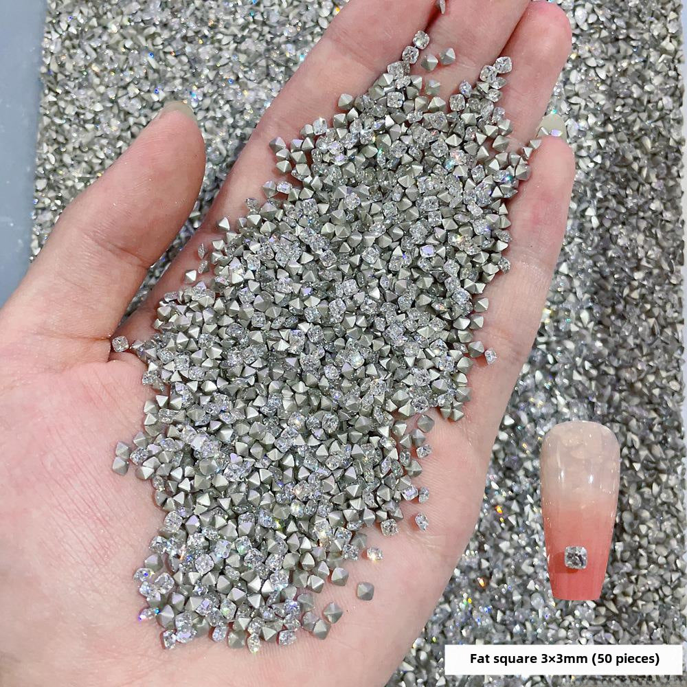 Wholesale 50/1000/10000pcs nail art mini small pointed bottom zircon shaped diamond super flash mini white micro zircon nail decoration