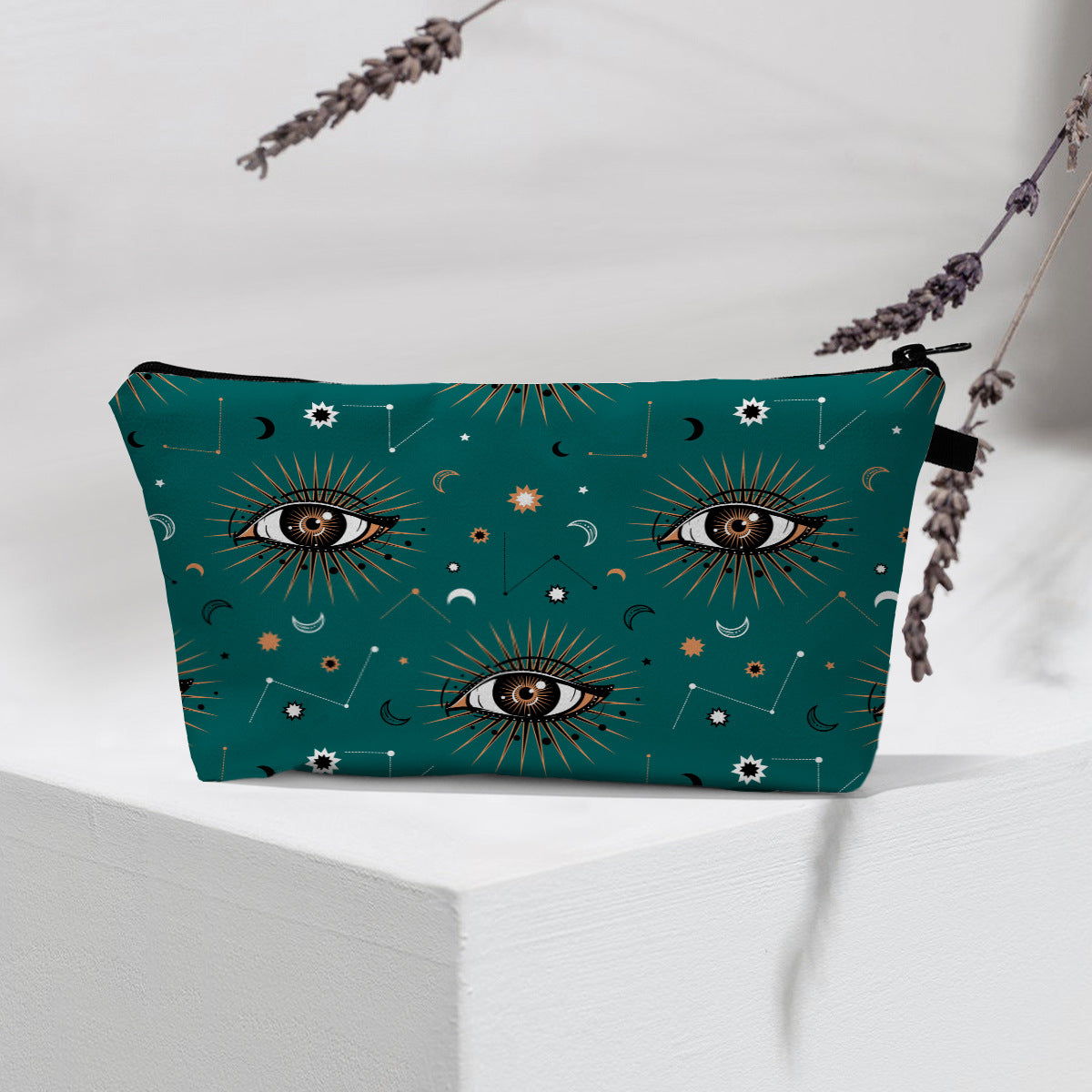Wholesale Devil Eye Printed Pattern Polyester Cosmetic Bag