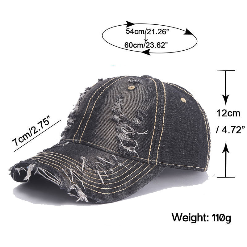 Wholesale Cotton Denim Ripped Baseball Cap