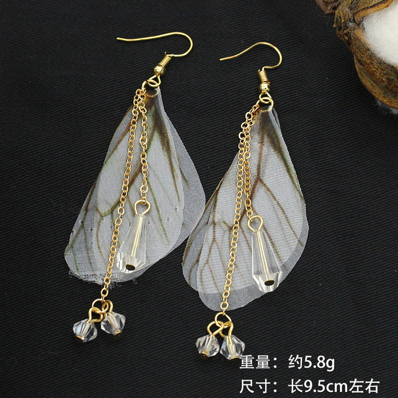 Wholesale Butterfly Wings Fringed Acrylic Earrings