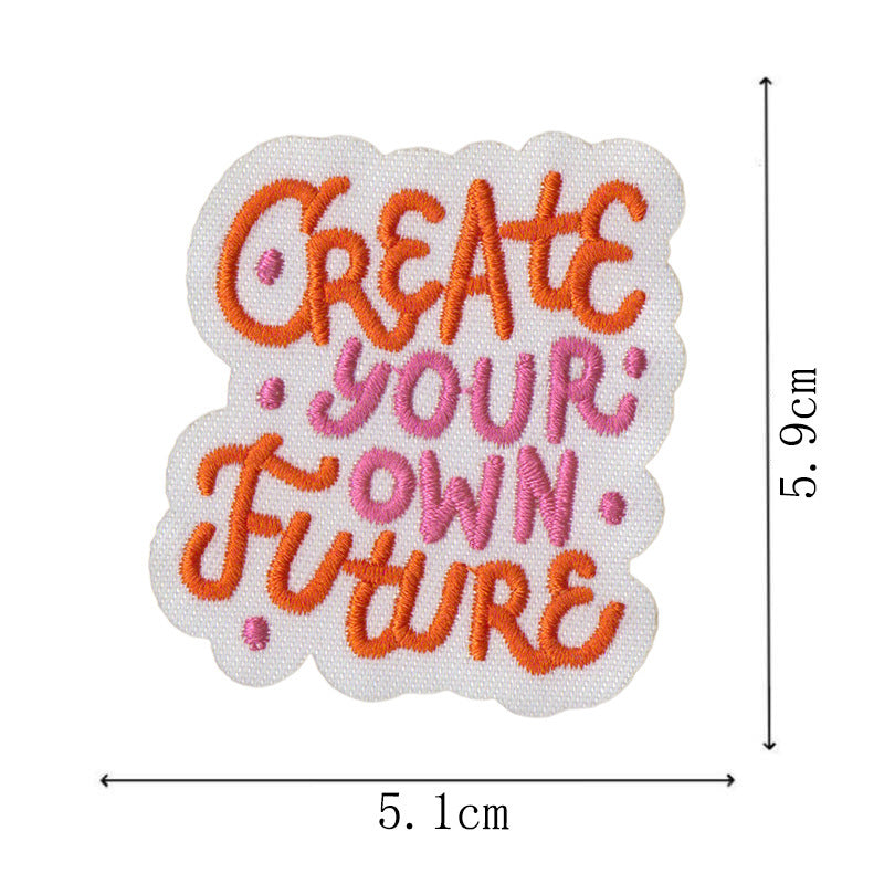 Wholesale Embroidered Inspirational Quote Patches Set 22 Pieces Star Motif Iron On Decorative Fashion Accessory For Coats Gift