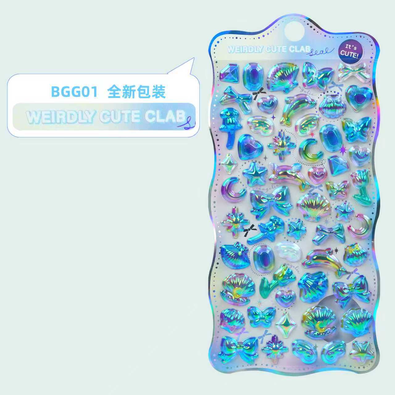 Wholesale Rainbow clouds diverse cartoon animals 3D stickers