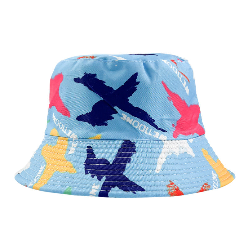 Wholesale Double-sided Tie Dyed Graffiti Polyester Fisherman Hats