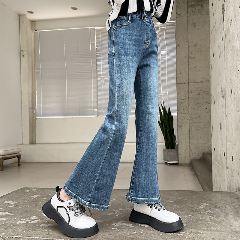Wholesale Cotton Girls' Denim Bell Bottoms