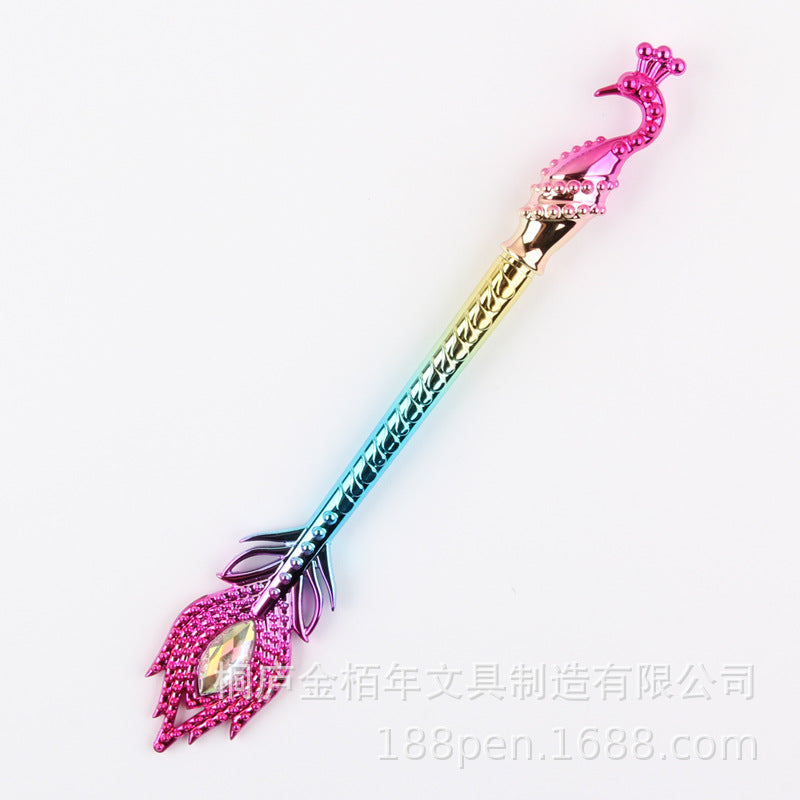 Wholesale 10pcs Cute Peacock UV Gradient Color Polly Colorful and Neutral Pen