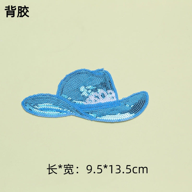 Wholesale Sun mask spaceship pattern sequin embroidery DIY Patches