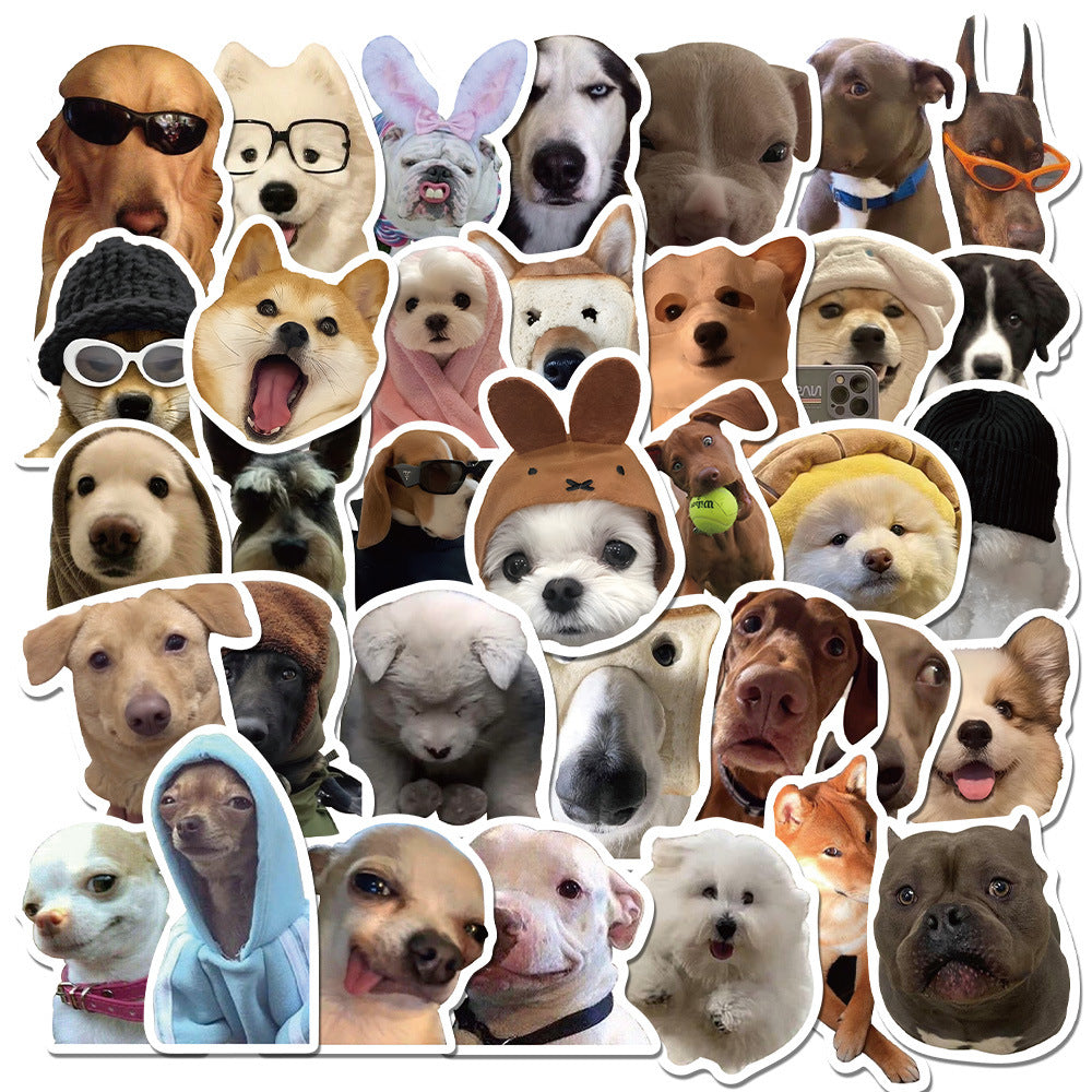 Wholesale 50pcs realistic and funny dog emoji waterproof vinyl stickers