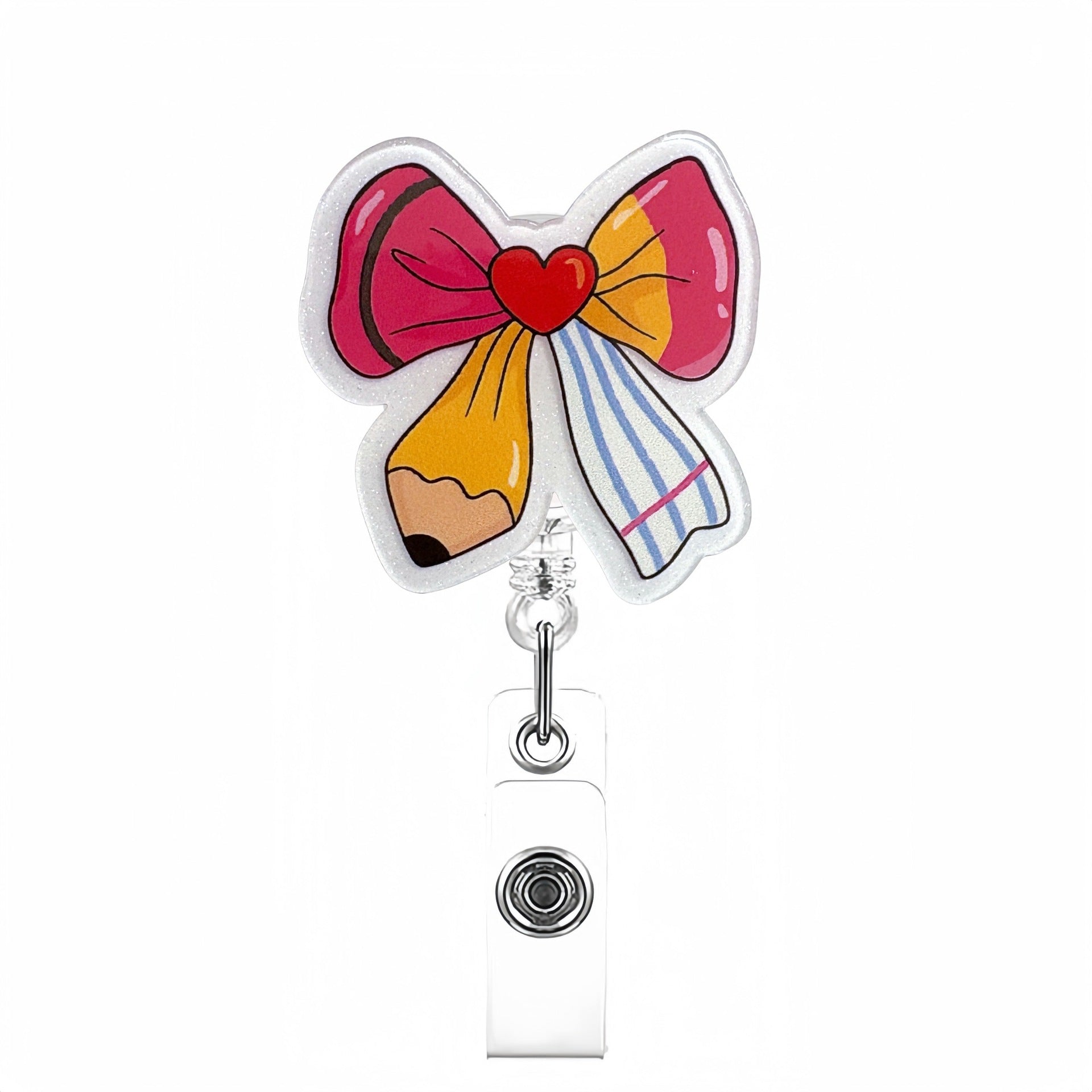 Wholesale acrylic stethoscope bow nurse themed telescopic rotating clip